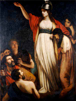Painting of Queen Bodicca by John Opie.  &quot;Boadicea Haranging the Britons.&quot;