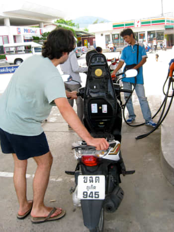 Filling up the gas tank in Phuket