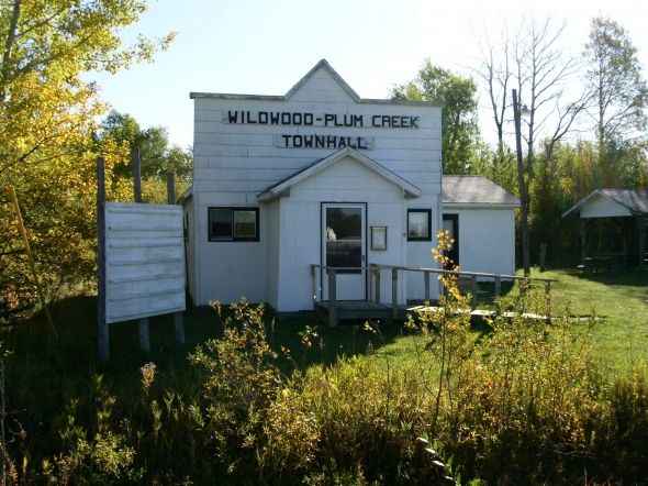 Wildwood/Plum Creek town hall, east of Northome and south of Gemmell.