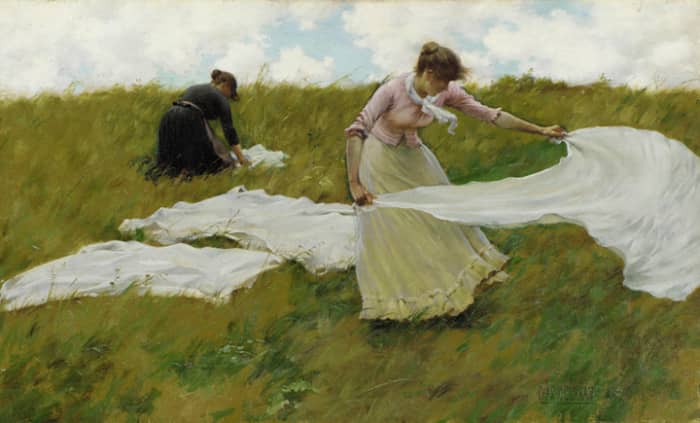 This is one of his more famous works.  It is currently located at Pennsylvania Academy of Fine Arts.  1887 Oil on Canvas, with dimensions of  30.3 x 50.8 cm.