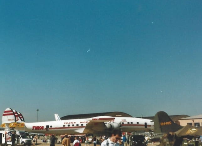 A Lockheed Constellation in TWA markings at Joint Base Andrews, Circa 1995.