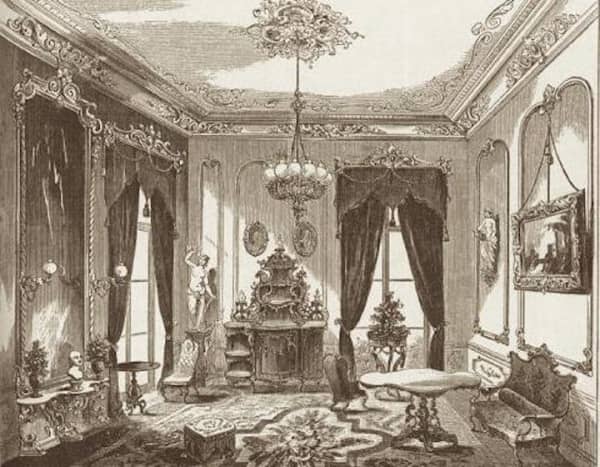 Engraving of a Victorian Parlour, 1854