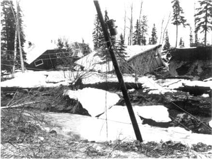 Landslide and slumping effects in the Turnagain Heights area, Anchorage, Alaska