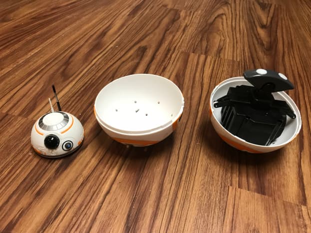 Remove BB8's head, twist BB8, and then remove the top half of the droid.