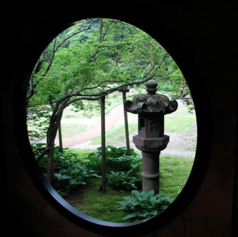 Through a window of Tamozawa villa.