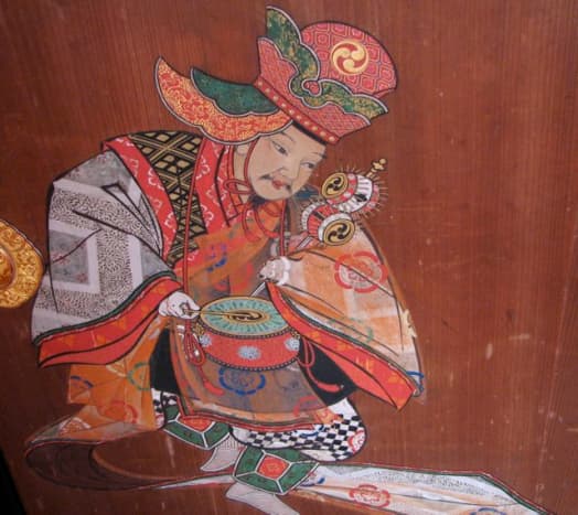A painted screen in Tamozawa Imperial Villa.