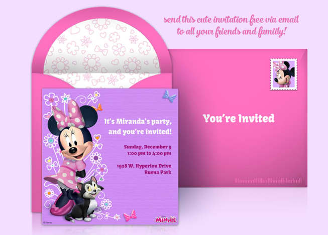 Create your own Minnie Mouse party invitation!