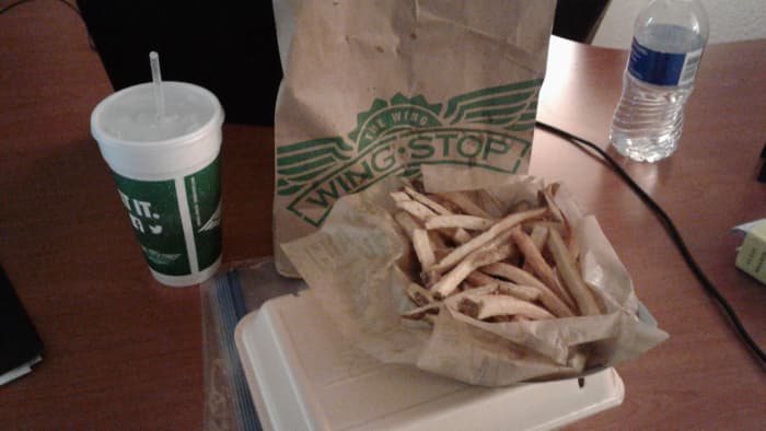 With the Wingstop meal you have your choice of fries or vegies