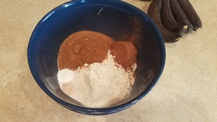 Add all of your dry ingredients to a large mixing bowl.