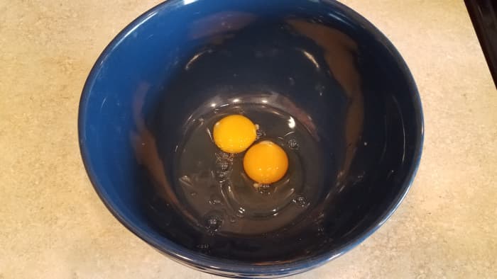 Start with your two eggs.