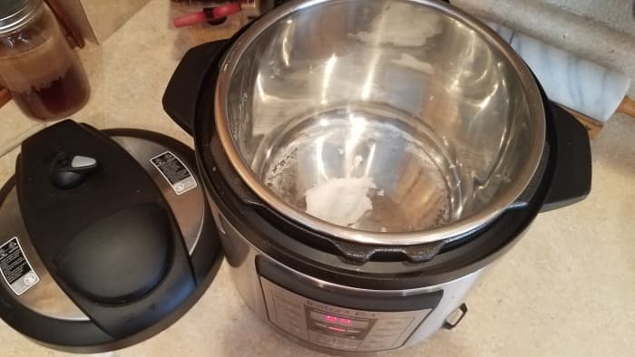 Start by melting your coconut oil in your Instant Pot on the Saute function.