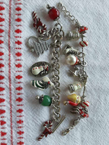 These are some of my Christmas charm bracelents. 