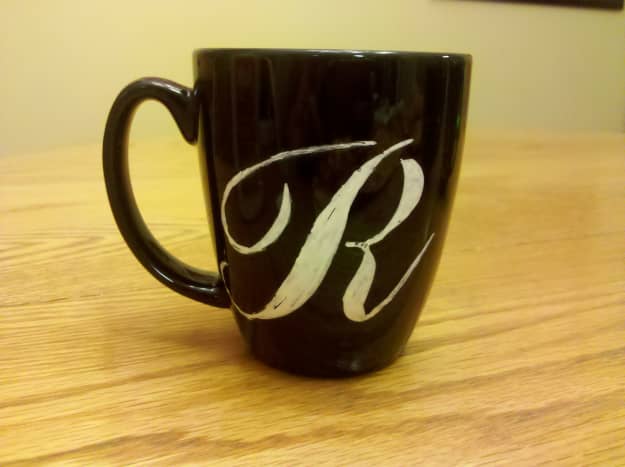 My finished monogrammed coffee mug!