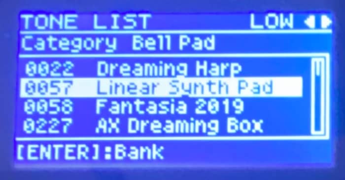1. Linear Synth Pad is in the CATEGORY Bell  Pad
