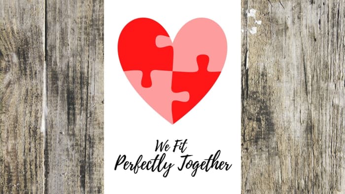 &quot;We fit perfectly together&quot; greeting card