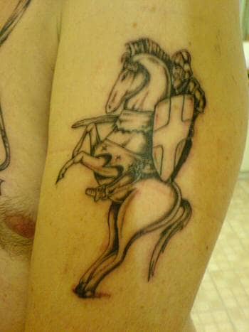 Native American Girl with Horse Tattoo by Jeff Johnson: TattooNOW