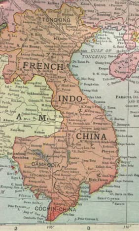 The colony of French Indo China in the late 1800s.