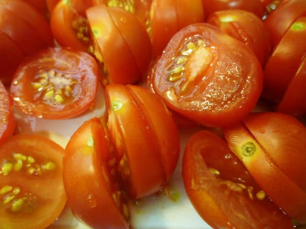 Sliced cherry tomatoes