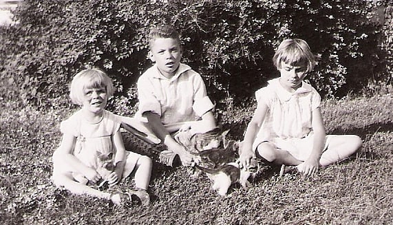 My mother with her brother and sister as children