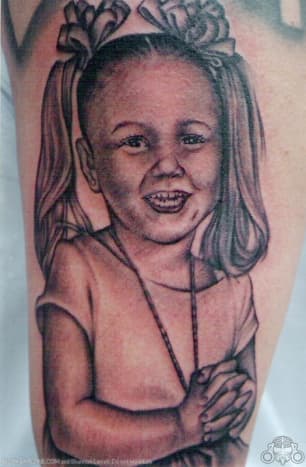 Baby portrait tattoos can be photorealistic.