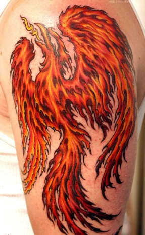 Fire Phoenix tattoo by Paul Booth: TattooNOW