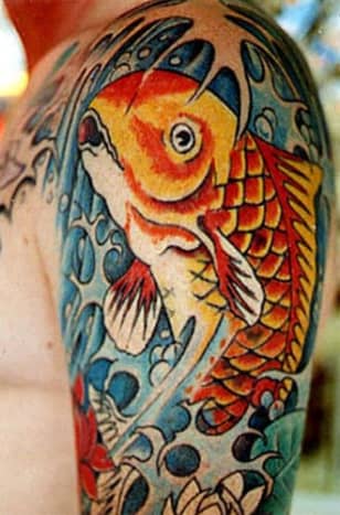 Koi Tattoo, Dennis Dwyer, Ancient Art Tattoo, Tucson, Arizona