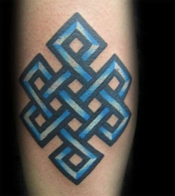 A blue knot. (by Kirk Sheppard, Fleshworks Tattoos, Victoria BC Canada)