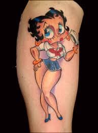 A &quot;Betty Boop&quot;-inspired pinup girl tattoo.