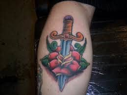 Daggers are often tattooed in color