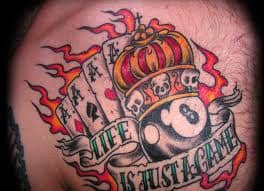 flaming 8 ball tattoo