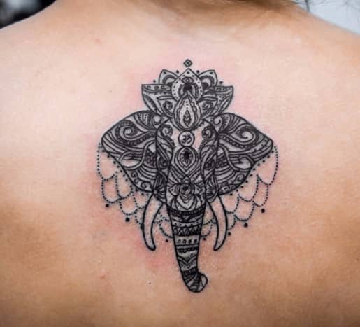 Mandala elephant tattoo.