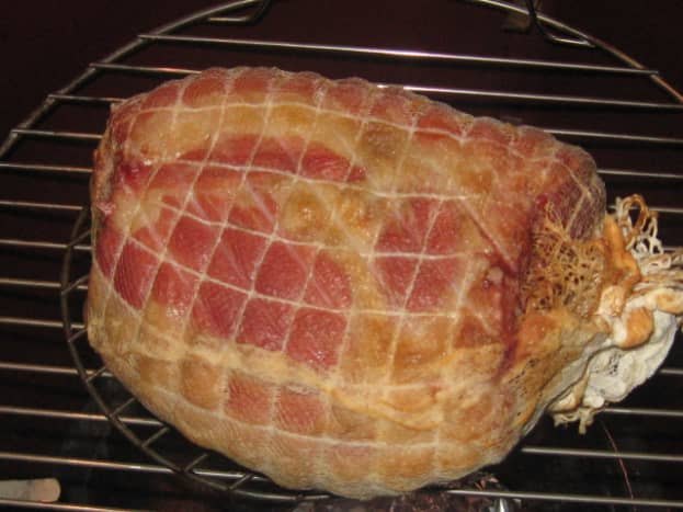 hot-smoking-a-home-cured-ham-in-a-gas-bbq