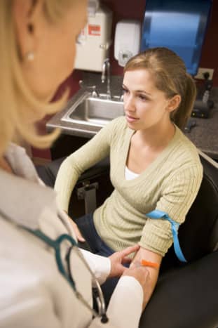 Blood tests are a routine part of regular doctor visits for lupus patients.
