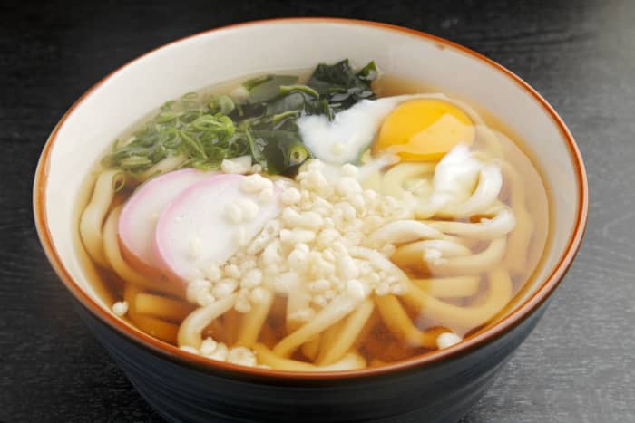 &quot;Tsukimi udon&quot; - or udon with a raw egg dropped on top