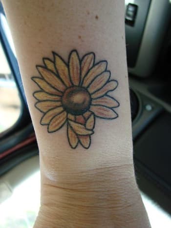 Sunflower Tattoo on wrist