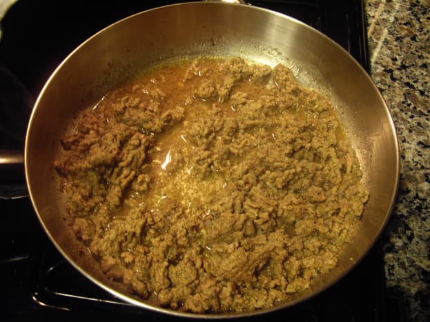 Cook the ground beef, or whichever kind of meat you use