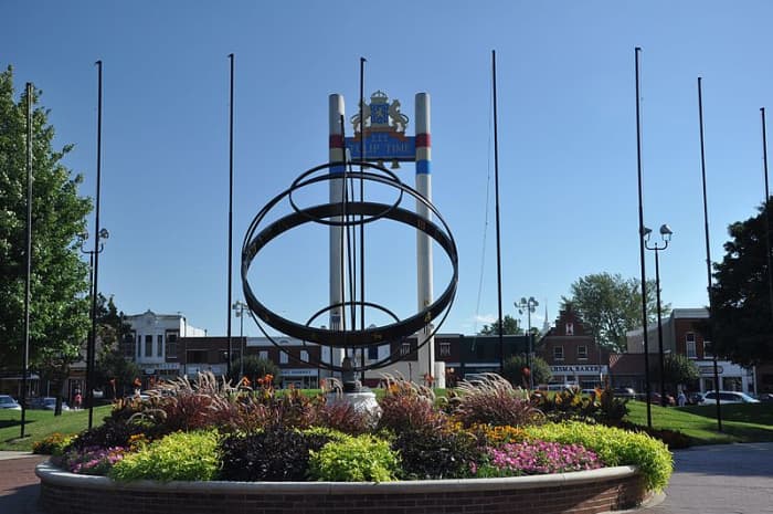 Sundial at Public Square Park in Pella, Iowa