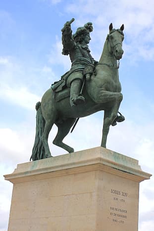 The majestic statue of Louis XIV at the Palace of Versailles. Looking up from below makes him look most imposing, but you can either have the statue with the horse facing the camera ...