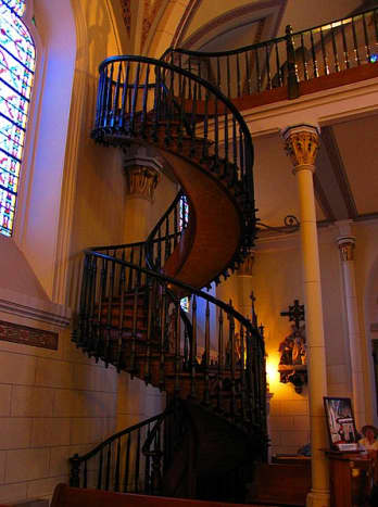 Staircase in Loretto Chapel in Santa Fe, New Mexico.