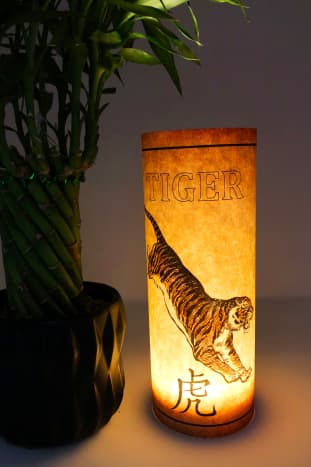 Sample of finished tiger cylinder lantern.