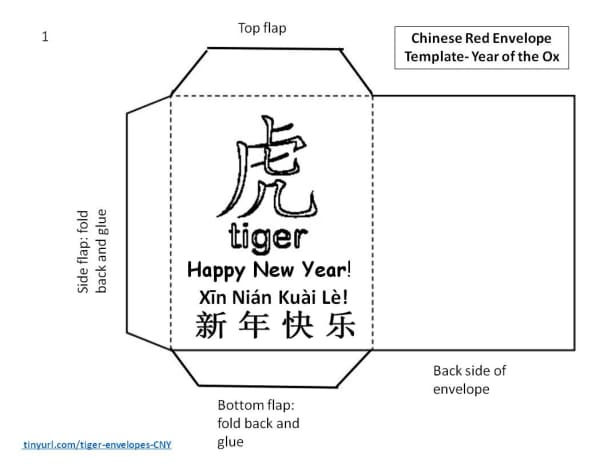 Tiger character template for lucky red envelope - page 1