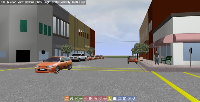 The Virtual Reality application Active Worlds was used to revitalize a downtown district