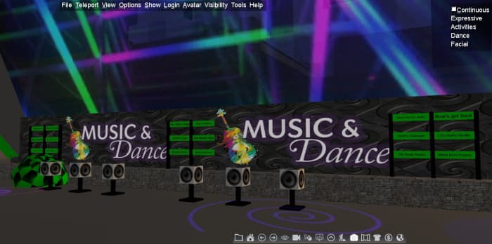 One of the many dance clubs in Active Worlds