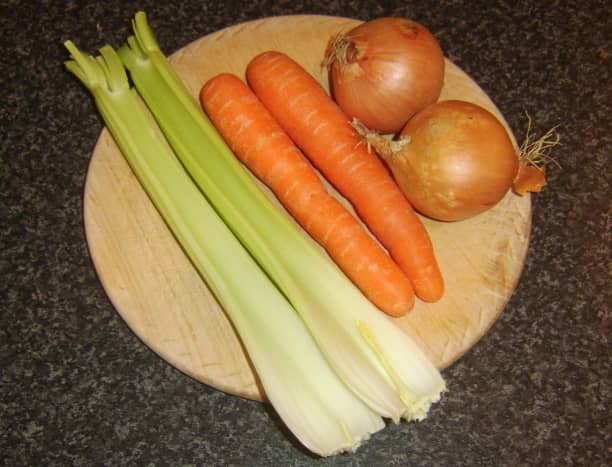 Vegetables for making chicken stock