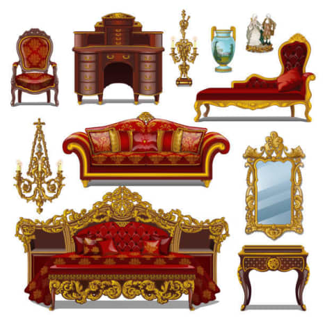 The Gryffindor bedroom should be full of antiques, red furniture with gold trim, and a fireplace. Add some mirrors and chandeliers for the final touches.