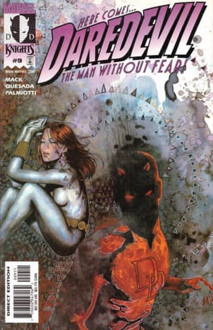 Daredevil #9 cover date of December, 1999. 1st appearance of Maya Lopez. Cover by David Mack.