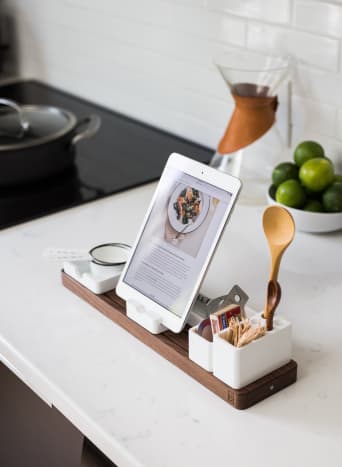 This charging port is one of the best modern Hufflepuff devices I can find, regardless of any room. The wooden accouterments and sugar holders scream Hufflepuff. It also gives you a modern way to look up recipes.