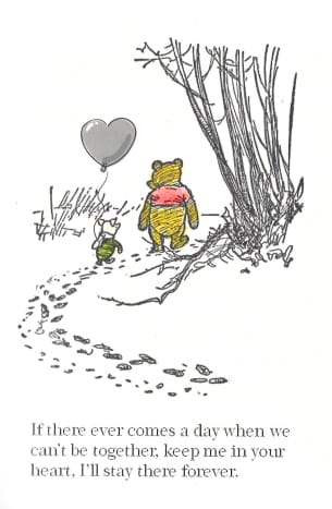 Crayola &reg; colors:  Winnie the Pooh = goldenrod; Pooh's shirt = red; Piglet = peach; Piglet's shirt = green