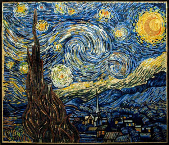 Van Gogh's &quot;Starry Night&quot; is one of the most recognizable paintings in the world. A mosaic reproduction will make a room look more sophisticated.