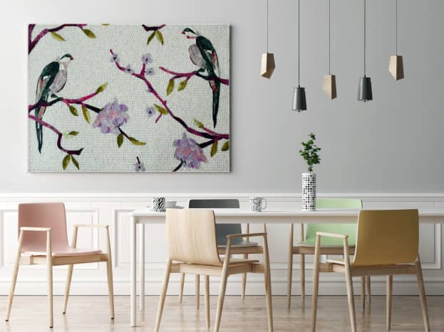 I think the bird mosaic cultivates a springtime vibe. It's both whimsical and sophisticated. I dream of sitting at that table and eating lemon bars and raspberry sorbet.